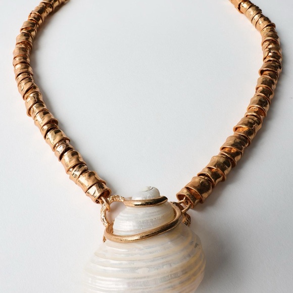 Zara Genuine Seashell Necklace & Gold Chunky Chain, ZARA - Picture 6 of 8
